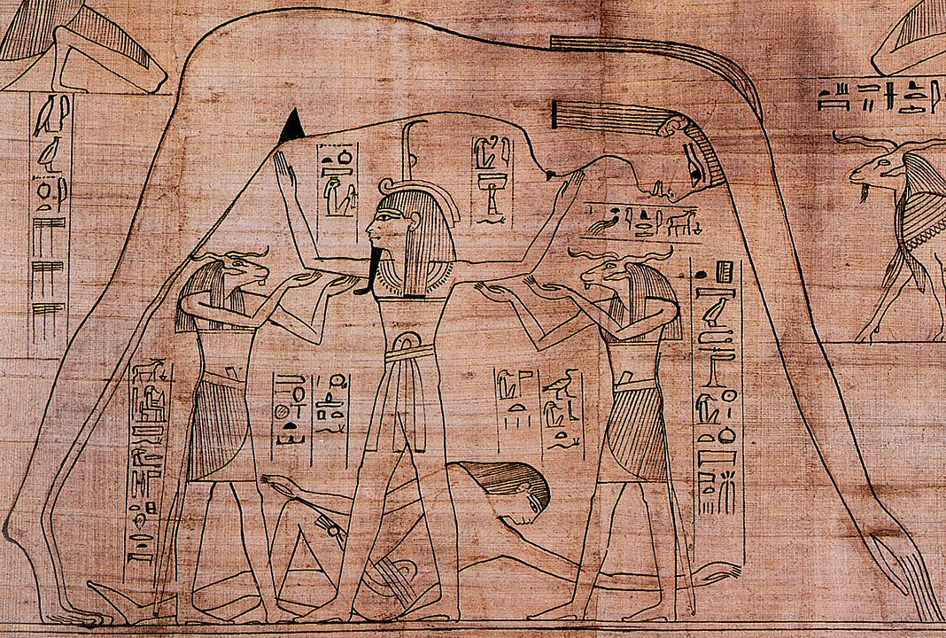 Detalhe da Deusa Nut no Greenfield Papyrus (o Livro dos Mortos de Nesitanebtashru)
