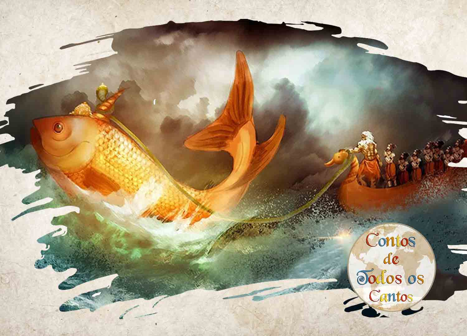 O mito de Vishnu, Manu e o Peixe Matsya2